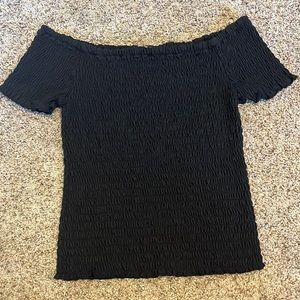 Black Off the Shoulder Tube Top